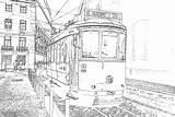 Tram Lisbon sketch template