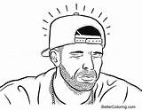 Coloring Rapper Drake Pages Printable Kids sketch template