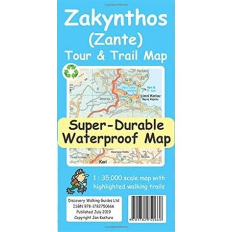 zakynthos zante  trail super durable map discovery walking guides