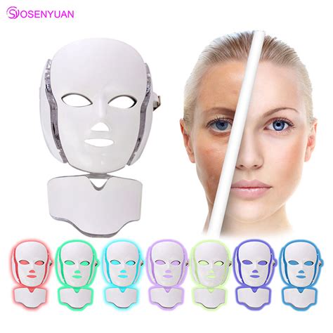 newest 7 colors photon electric led facial mask with neck