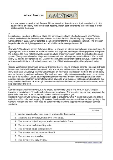african american reading comprehension worksheets  reading