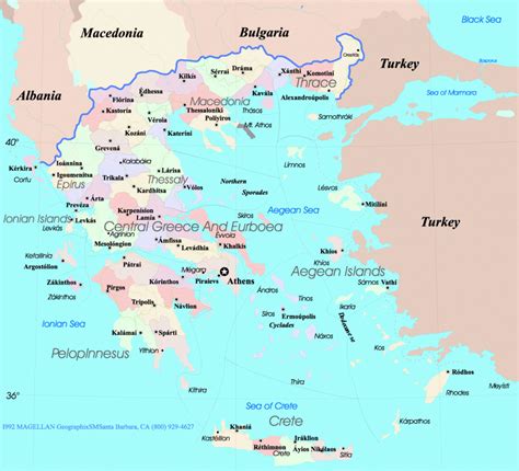 map  greece physical map  greece