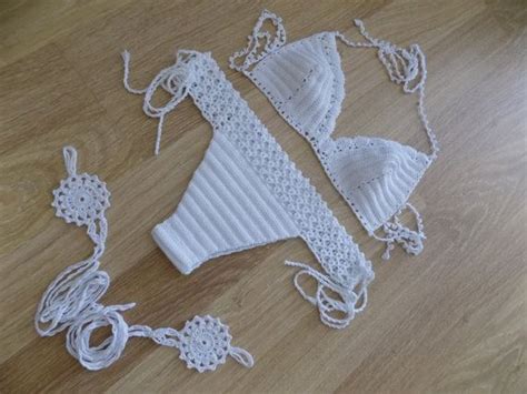 free shipping white crochet bikini brazilian crochet swimsuit