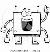 Robot Box Clipart Cartoon Smart Cory Thoman Vector Outlined Coloring Illustration Royalty Cheering 2021 sketch template