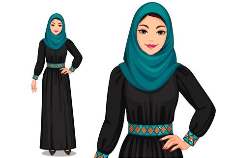 muslim women  traditional outfit  vector art  vecteezy