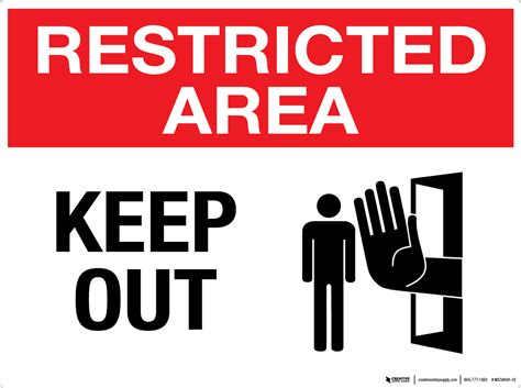 restricted area   wall sign