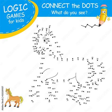 connect  dots  numbers  draw  horse dot  dot education