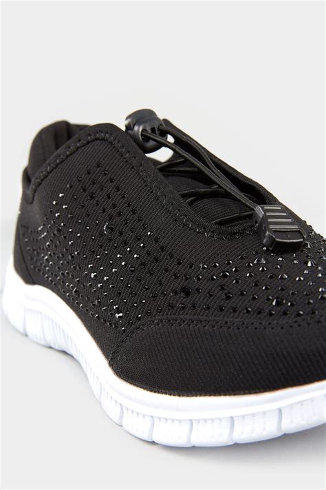 black embellished trainers  extra wide fit long tall sally