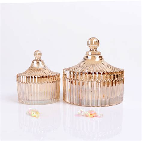 Wholesale Rainbow Color Iridescent Large Glass Candle Jars With Glass