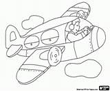 Teo Coloring Pilot Plane Pages Printable sketch template