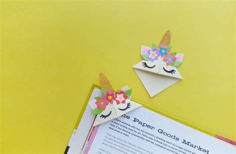 diy corner unicorn bookmark fun party crafts unicorn