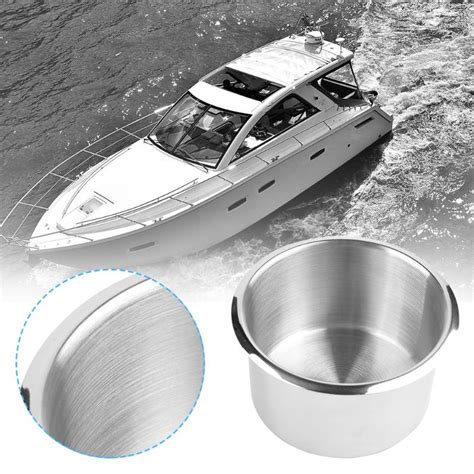 pcs stainless steel cup drink holder brushed  marine boat rv camper truck ebay