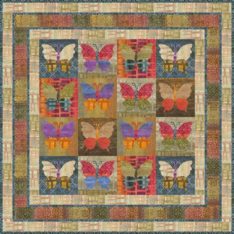 applique quilt pattern  butterflies cool wall hanging pieced brain