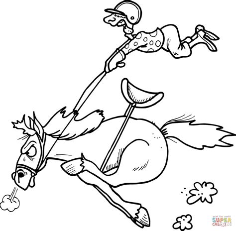 jockey   horse racing competition coloring page  printable