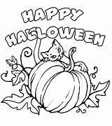 Halloween Coloring Pages Happy Print Drawings Pumpkin Cute Colour Sheets Signs Drawing Printable Kids Party Templates Fun Colorings Colouring Funny sketch template