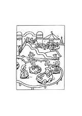 Coloring Amusement Park Bouncy Castle sketch template