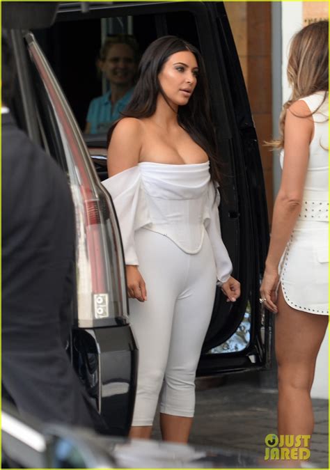 Kim Kardashian Flaunts Curves And Cleavage In White Jumpsuit