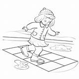Hopscotch Jumping Squares Asphalt sketch template