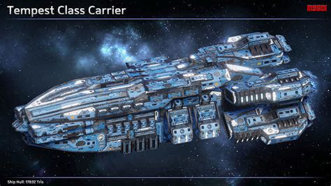 model spaceship carrier tempest vr ar  poly cgtrader