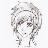 Anime Girl Pencil Drawing Sketch Cute Easy Face Cartoon Sad Emo Drawings Crying Draw Sketches Girls Getdrawings Female Paintingvalley Pretty sketch template