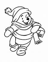 Pooh Winnie Coloring Pages Christmas Winter Animated Cartoon Disney Bear Do Merry Kids Visit sketch template