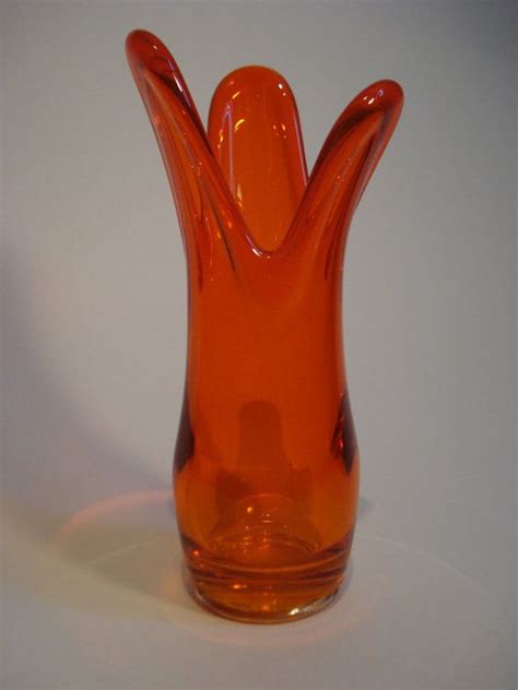 Viking Glass Epic Flared Bud Vase In Persimmon Etsy Viking Glass