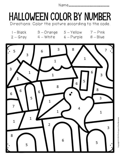 halloween color  number printables printable templates