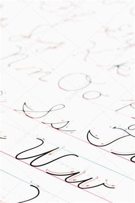 cursive writing practice stock photo  iofoto
