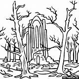 David Friedrich Caspar Coloring Cloister Cemetery Pages Painting Thecolor Colouring Drawings sketch template