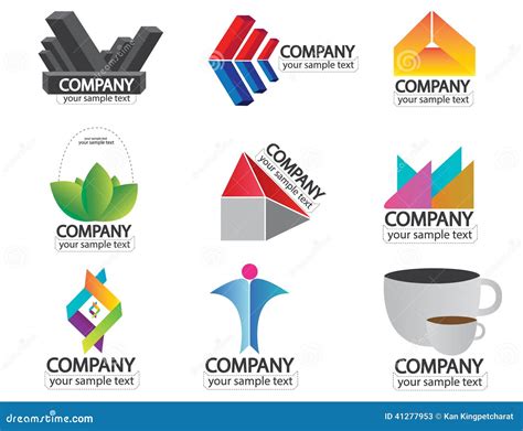 set  company  logo vector stock vector image