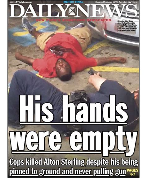 did the ny daily news graphic cover image of alton sterling go too far