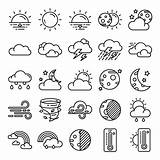 Pogody Pakiet Ikon Cloudy Klima Gratis Packen Pictogrammen Weer Element Kostenlosen Bewaar sketch template