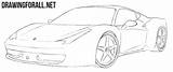 Draw Ferrari 458 Italia Drawing Cars Drawingforall Step Wheels sketch template