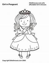 Coloring Girl Pages Pageant Dresses Girls Clipart Flower Little Wedding Printable Cliparts Library Popular sketch template