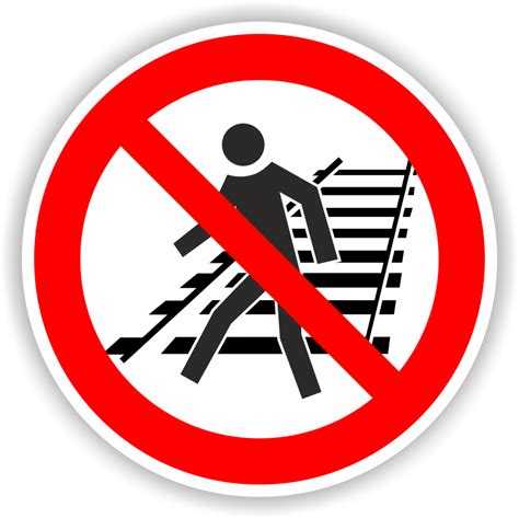 verbot betreten der gleisanlage verboten schild oder aufkleber