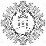 Buddha Meditative Mandalas sketch template