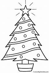 Christmas Coloring Tree Star Trees Glowing sketch template