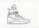 Air Drawing Force Nike Sketch Supreme Drawings Paintingvalley sketch template