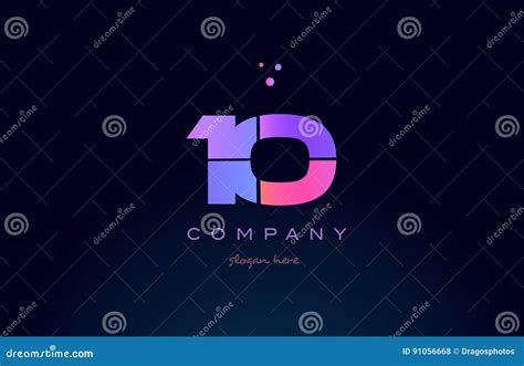 ten pink magenta purple number digit numeral logo icon stock