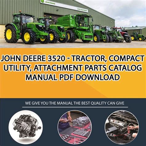 john deere  tractor compact utility attachment parts catalog manual