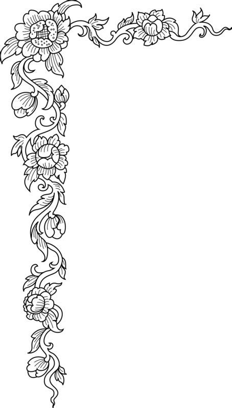 flower corner borders coloring page coloring pages