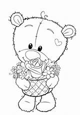 Teddy Coloring Bear Pages раскраски Print Online из категории Cuties все Color sketch template