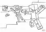 Coloring Minecraft Steve Pages Printable Skeleton Popular Vs sketch template