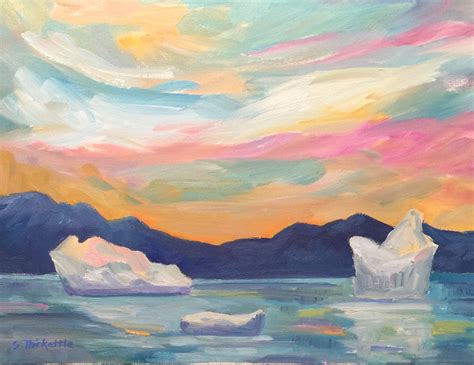 arctic sunset place  paint