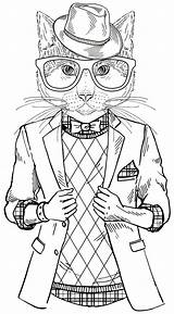 Coloring Cool Pages Cat Fat Adults Book Adult Boys Cats Hipster Printable Books Color Colorear Print Sheets Super Para Scissorhands sketch template