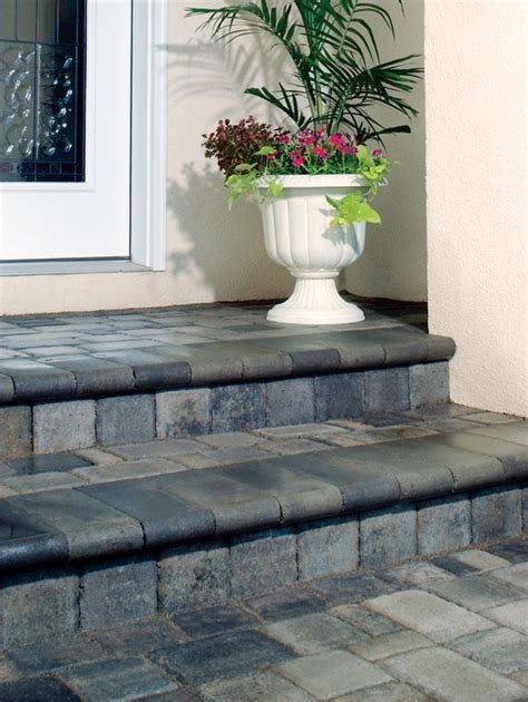 cover   concrete stoop  pavers patio steps curb appeal