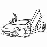 Lamborghini Aventador sketch template