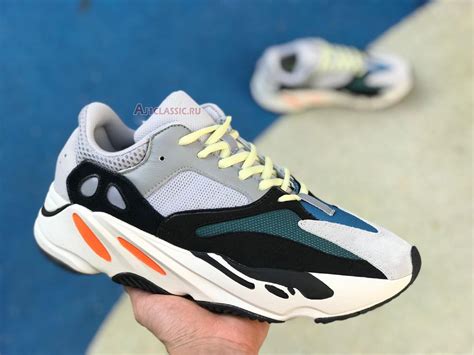 adidas yeezy boost  wave runner  solid greychalk whitecore black sneakers
