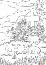 Coloring Pages Easter Lamb Cross Lambs Jesus Printable God Supercoloring Colouring Adult Getcolorings Color Sheets Choose Bible Board Through sketch template