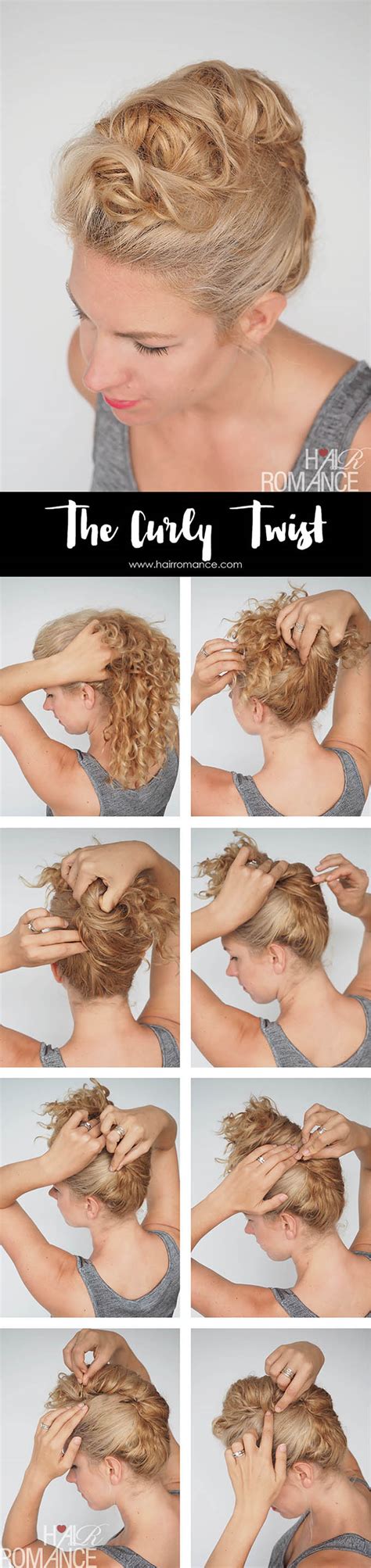 curly hair tutorial easy curly twist updo hair romance